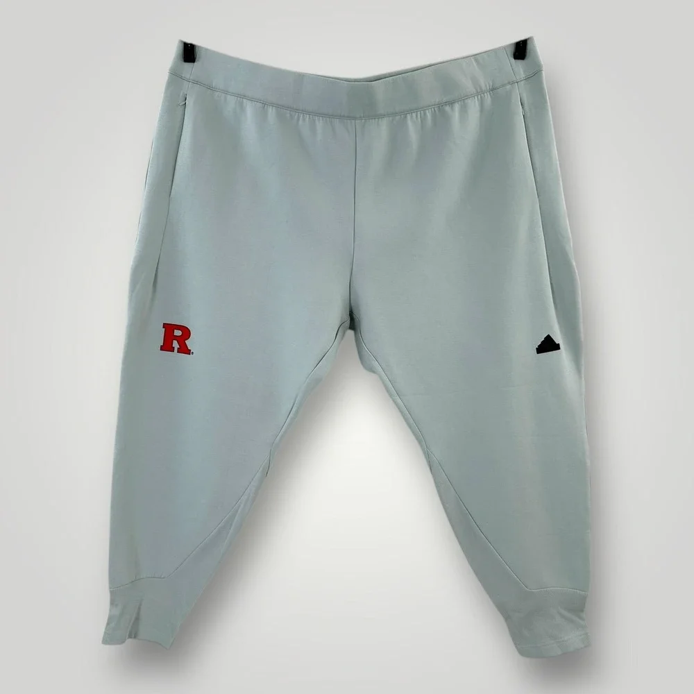 NEW Rutgers Scarlet Knights Jogger Pants Mens 4XL Gray NCAA Adidas ZNE AEROREADY
